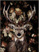 Majestic Stag Florals - 36" x 48" Framed Wall Art - Dark Brown - Albert's Furniture (Wayne, MI)