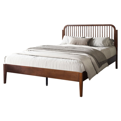 Soma - 5/0 Platform Spindle Queen Bed - Walnut - Albert's Furniture (Wayne, MI)