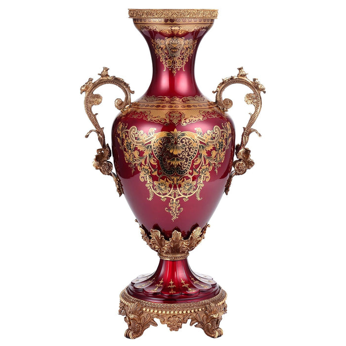 HD-6028 - Vase - Red / Gold