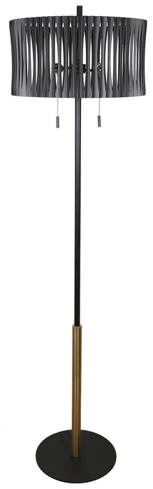 Midnight Cadence - 68 X 18 - Metal Floor Lamp - Matte Black, Soft Gold