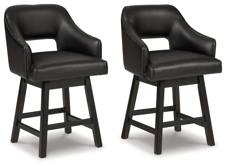 Tallenger - Upholstered Swivel Barstool (Set of 2) - Albert's Furniture (Wayne, MI)