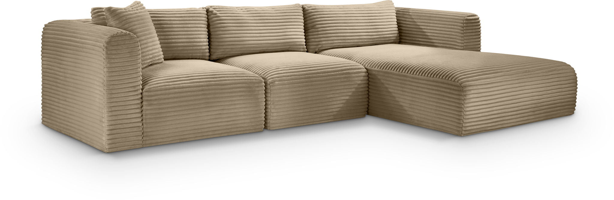 Shaggy - Fabric 3 Piece Modular Sectional