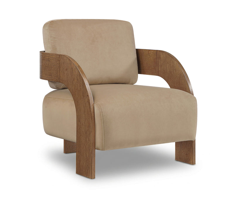 Cedra - Velvet Performance Fabric Upholstered Accent Chair - Brown Frame