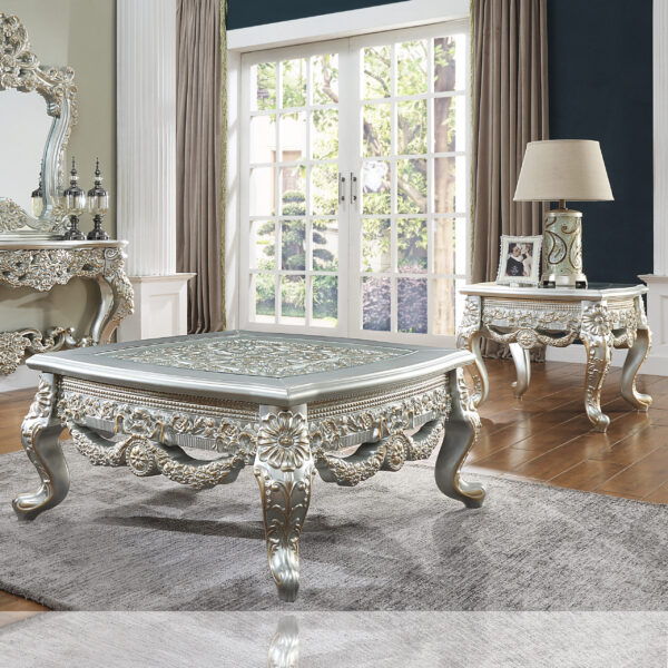 HD-905 S - 3 Piece Coffee Table Set - Silver