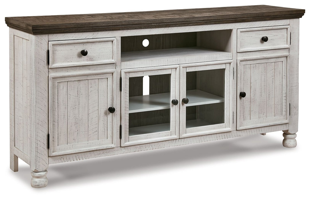 Havalance - Extra Large TV Stand - 4 Doors - Brown / Beige - Albert's Furniture (Wayne, MI)