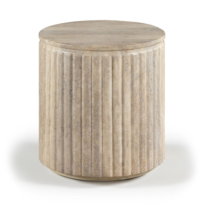 Catania - Concrete Indoor/Outdoor End Table - Travertine