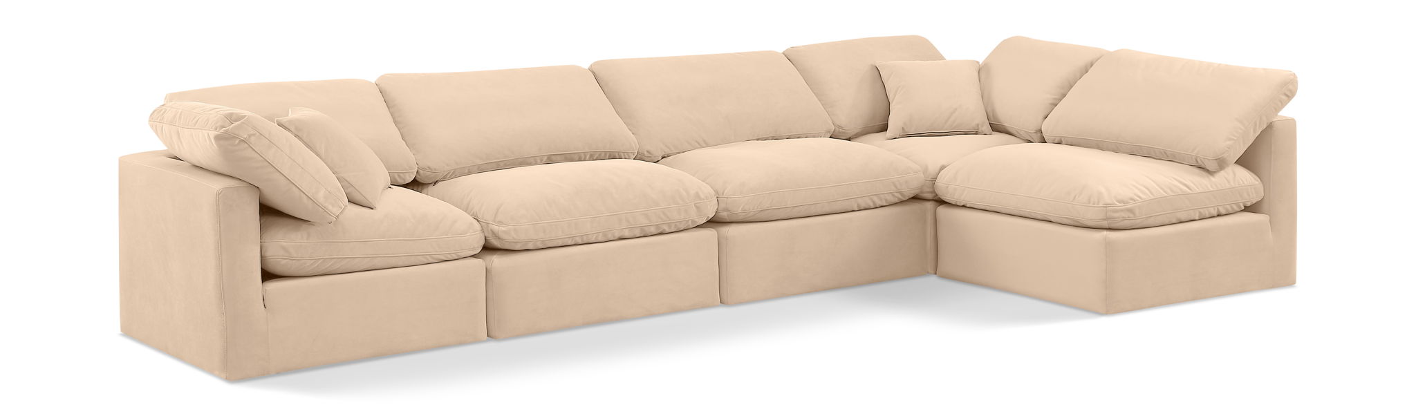 Indulge - Velvet 5 Piece Modular Sectional