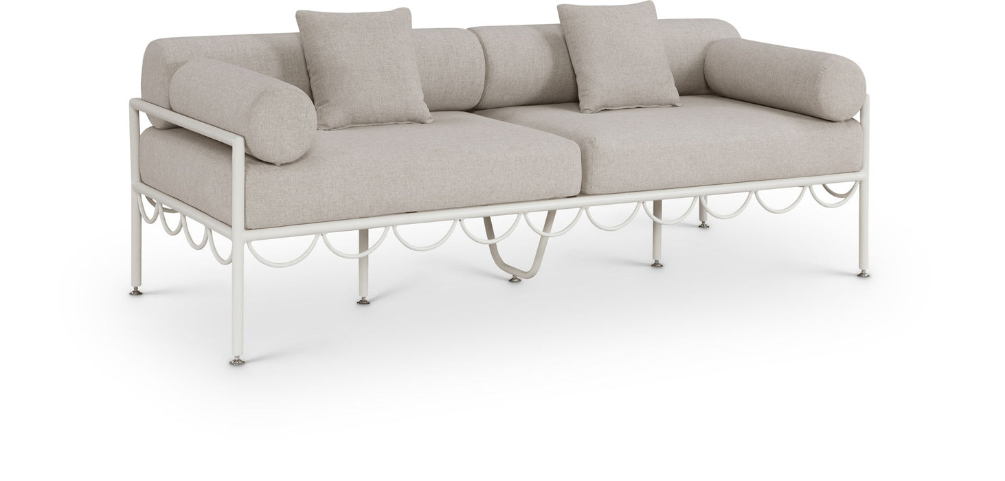 Portofino - Resilient Water Repellent Fabric 85.75" Upholstered Outdoor Patio Sofa