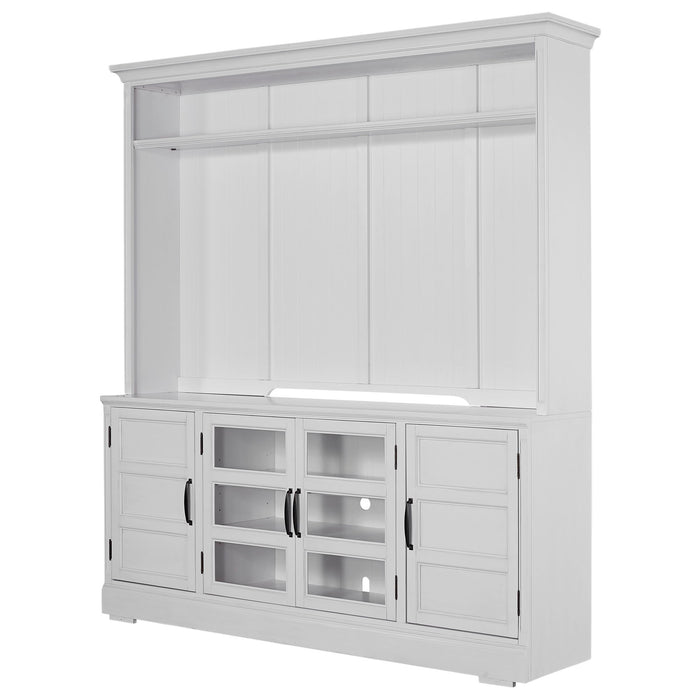 Shoreham - 76" TV Console With Hutch - Effortless White