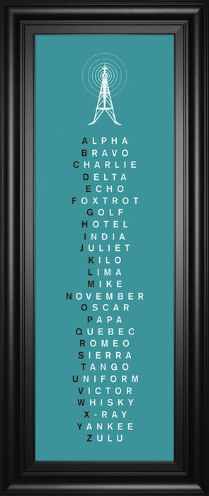 Phonetic Alphabet Il By The Vintage Collection - Framed Print Wall Art - Green