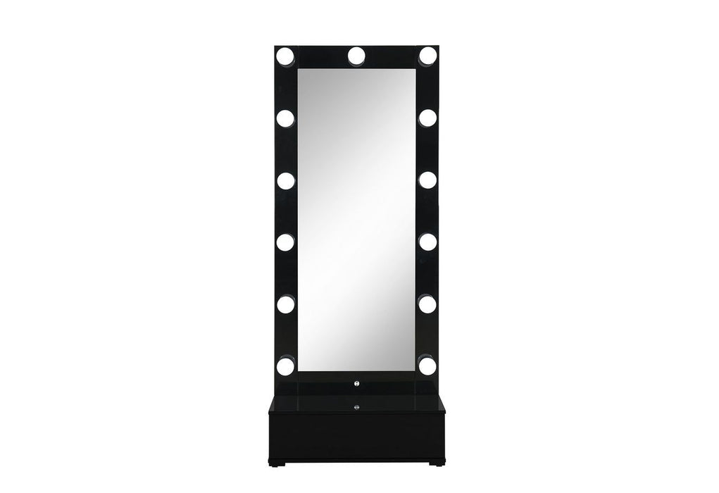 Ella - Narrow Tall Mirror With LED - Black
