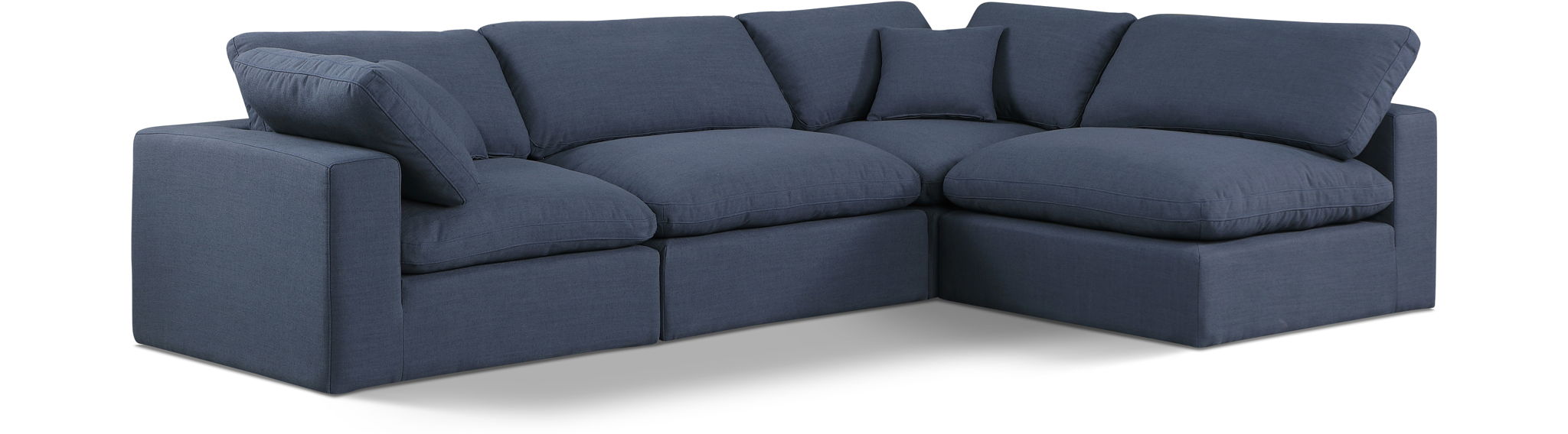 Comfy - 4 Piece Linen Fabric Modular Armless Sectional