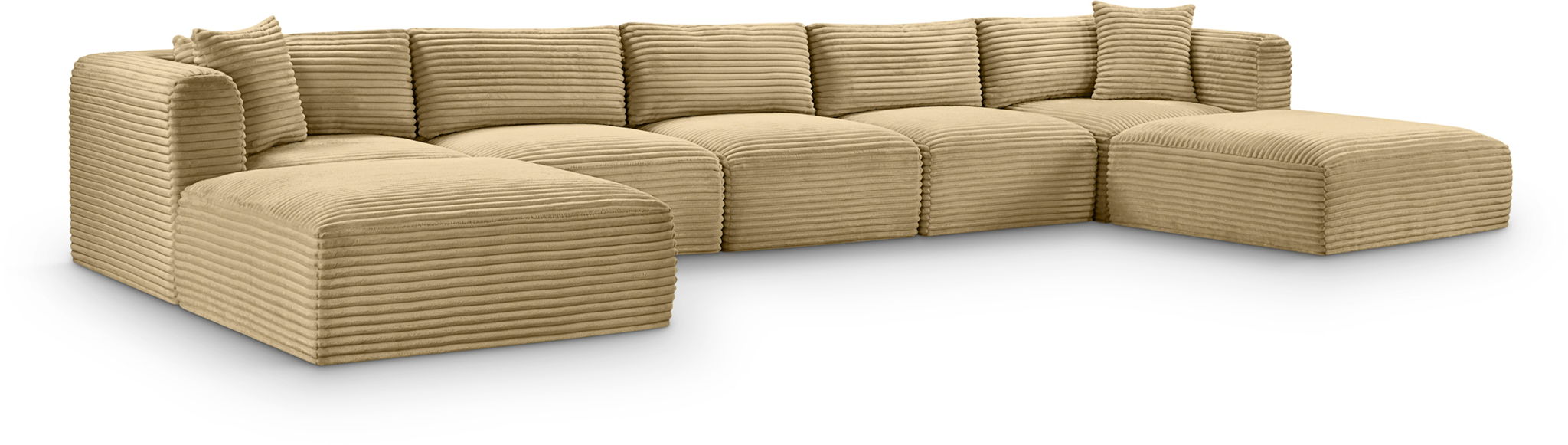 Shaggy - 7 Piece Modular Sectional With 2 Ottomans