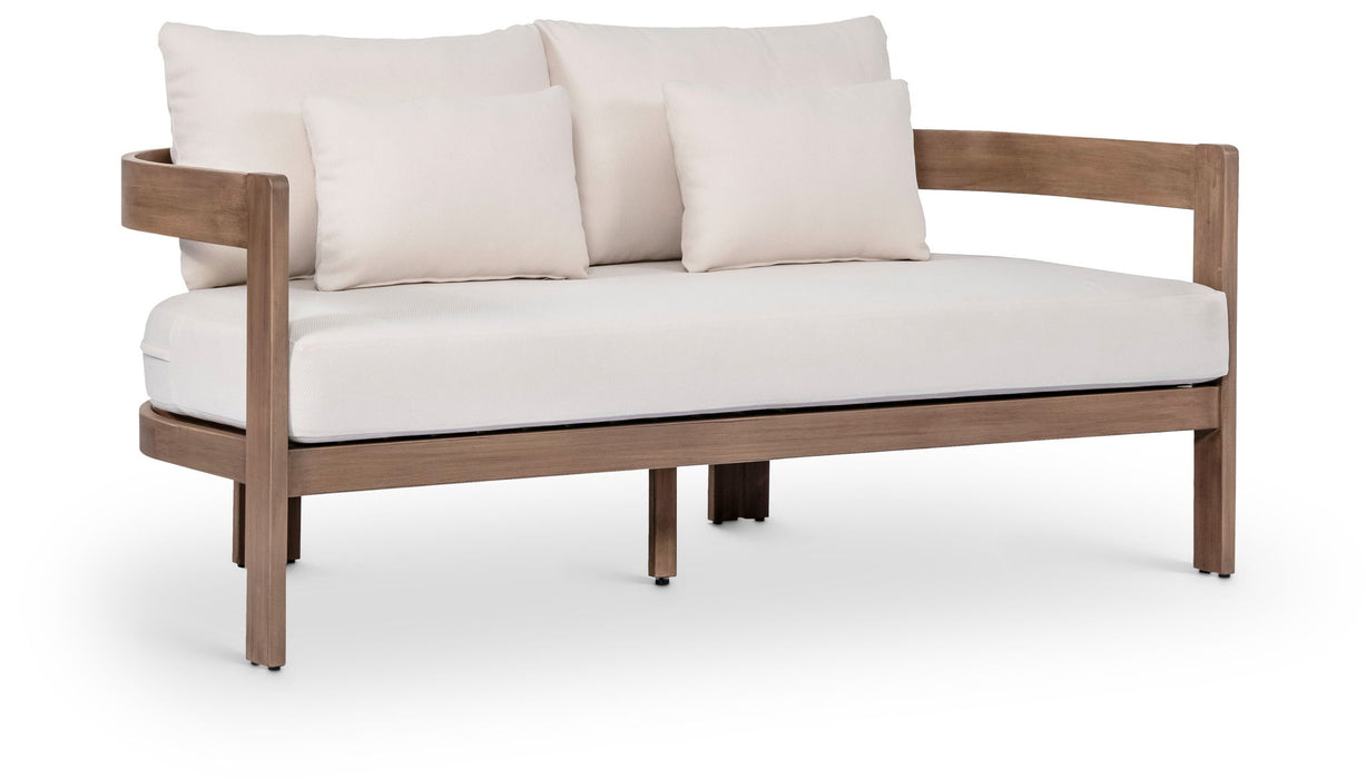 Newport - Water Resistant Fabric 65" Upholstered Outdoor Patio Loveseat