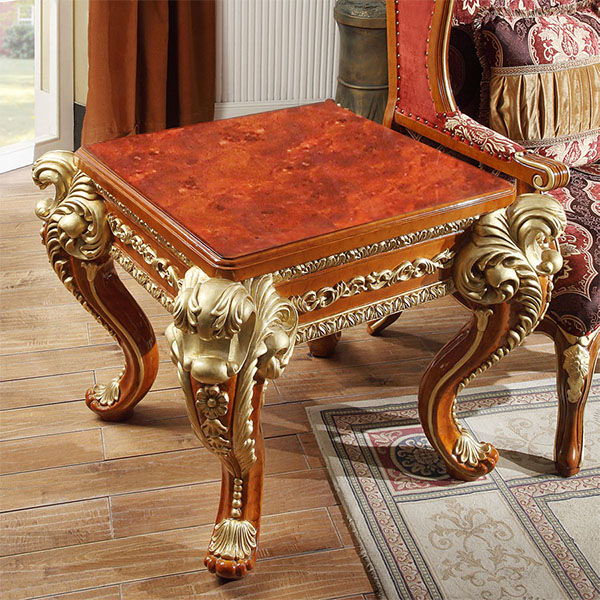 HD-8024 - End Table - Cedar Red With Gold Highlight