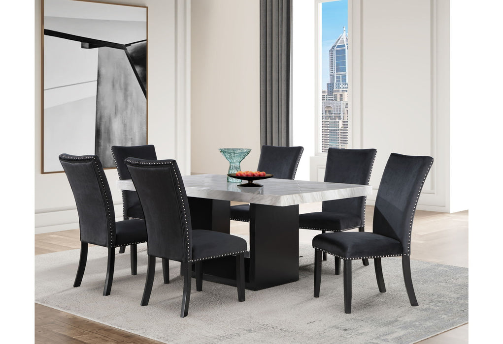 D02 - 7 Piece Dining Room Set (Dining Table And 6 Dinning Chairs) - Black - Albert's Furniture (Wayne, MI)