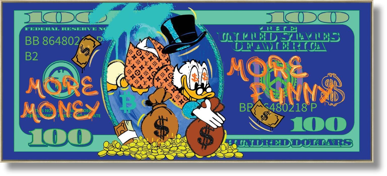 Greedy Duck Delight - 28" x 63" Framed Wall Art - Green - Albert's Furniture (Wayne, MI)