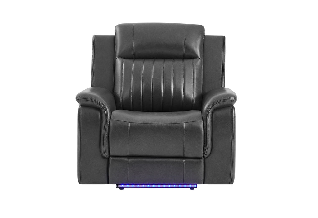 U8879 - Power Recliner With LED - Charcoal
