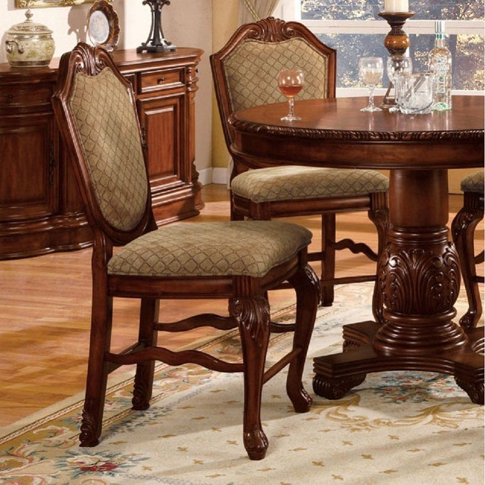 Chateau De Ville - Counter Height Chair (Set of 2) - Fabric & Cherry