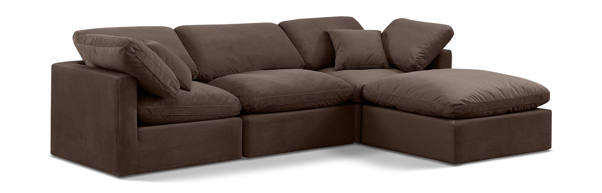 Indulge - Velvet 4 Piece Modular Sectional With Chaise