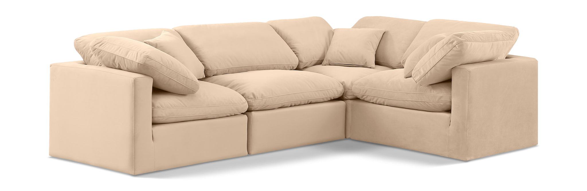 Indulge - Velvet 4 Piece Modular Corner Sectional