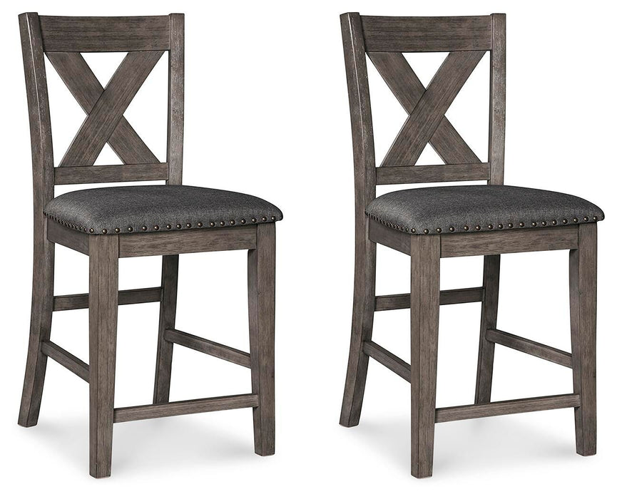 Caitbrook - Upholstered Barstool (Set of 2) - Gray - Albert's Furniture (Wayne, MI)