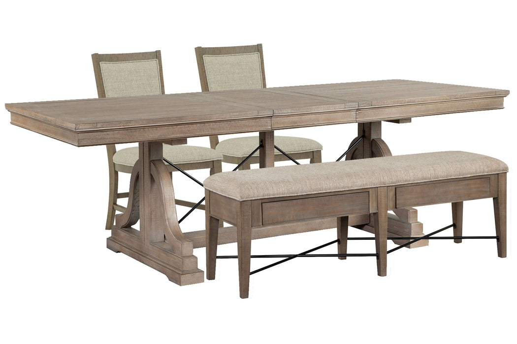 Paxton Place - Extendable Trestle Dining Table Set