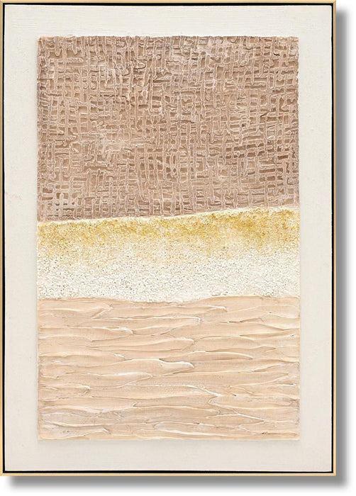 Textured Dune Layers - 28" x 40" Framed Wall Art - Beige - Albert's Furniture (Wayne, MI)