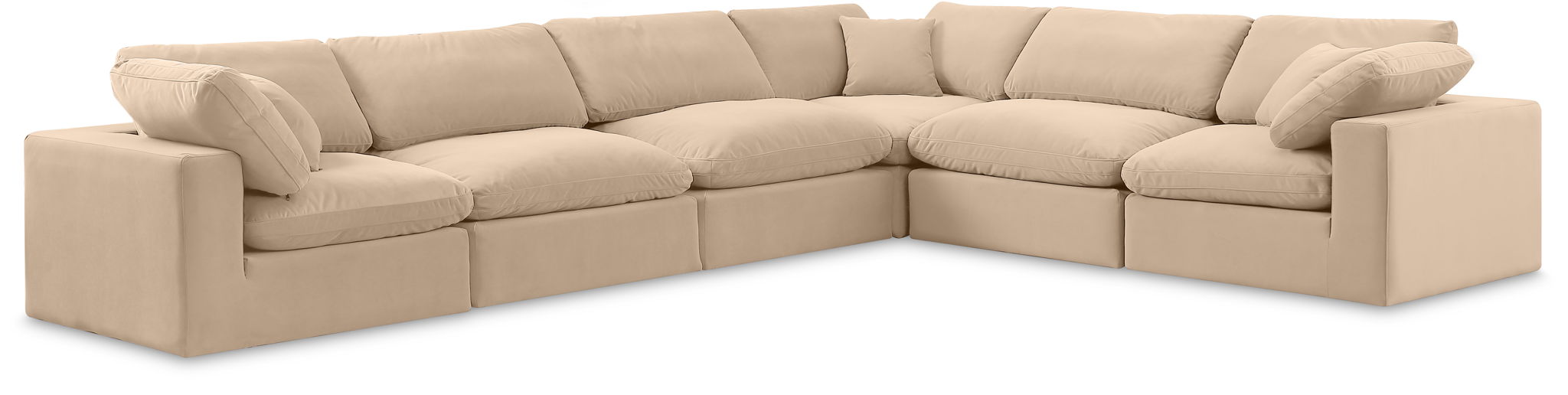 Comfy - 6 Piece Velvet Modular Corner Sectional