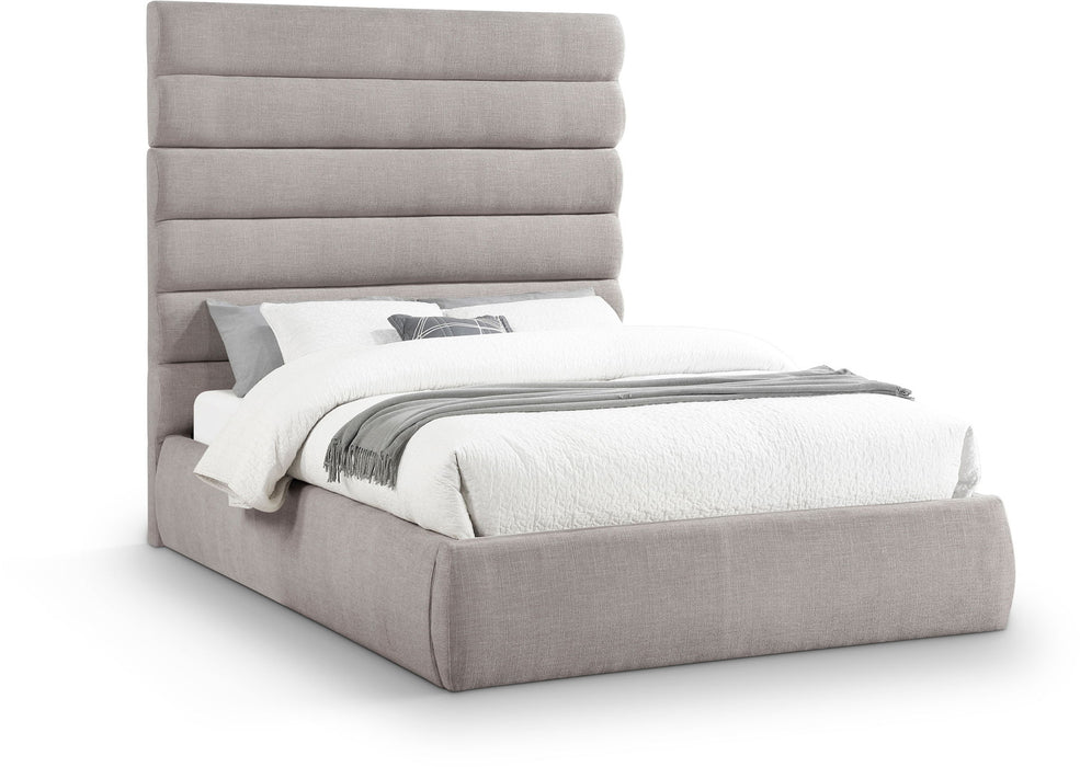 Adam - Linen Fabric Bed With 70.5" Headboard
