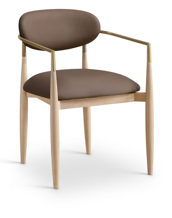 Riccio - Dining Arm Chair (Set of 2) - Natural And Gold Frame
