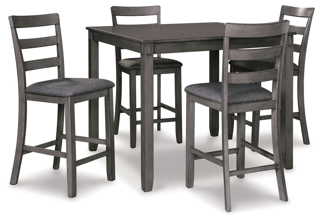 Bridson - Square Counter TBL Set (Set of 5) - Gray - Albert's Furniture (Wayne, MI)
