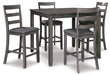 Bridson - Square Counter TBL Set (Set of 5) - Gray - Albert's Furniture (Wayne, MI)