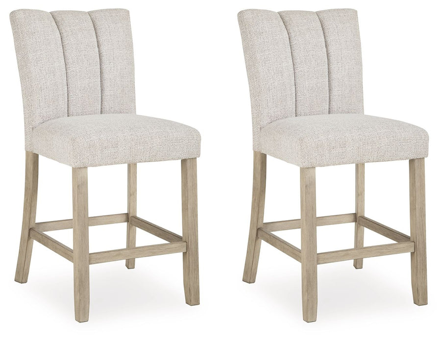 Larawyn - Upholstered Barstool (Set of 2) - Bisque - Albert's Furniture (Wayne, MI)