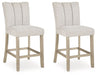Larawyn - Upholstered Barstool (Set of 2) - Bisque - Albert's Furniture (Wayne, MI)