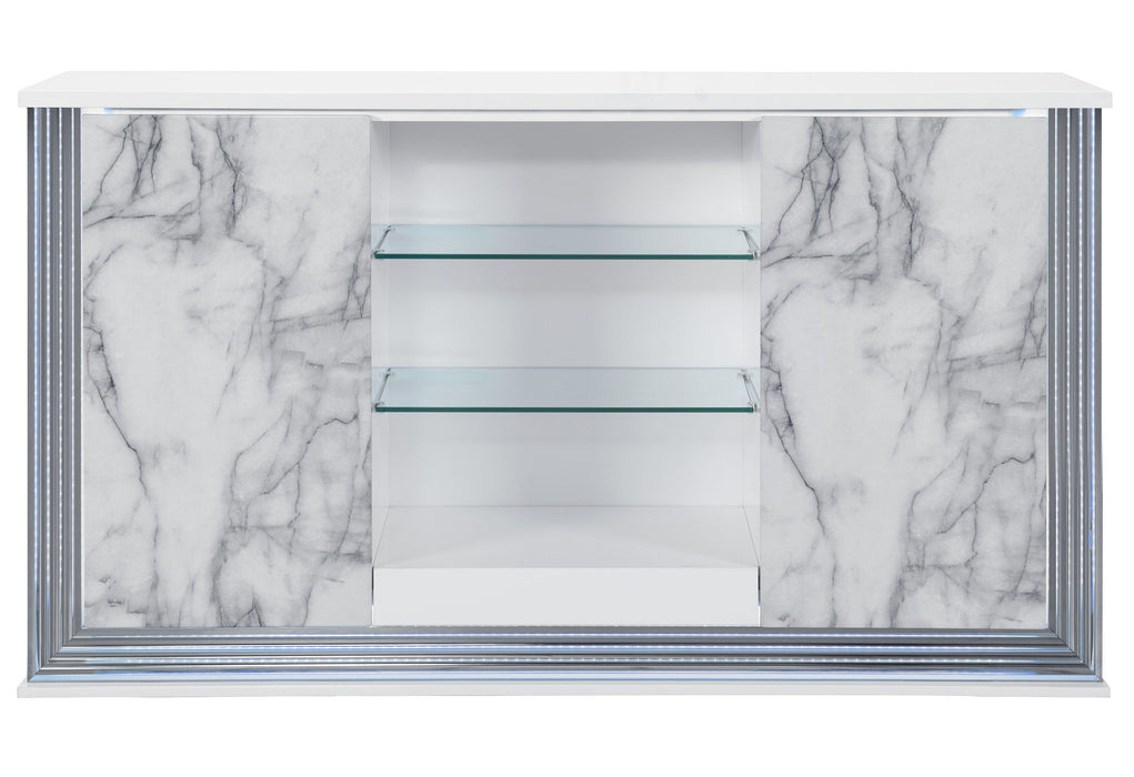 Ylime - Marble Buffet - Light Gray / White