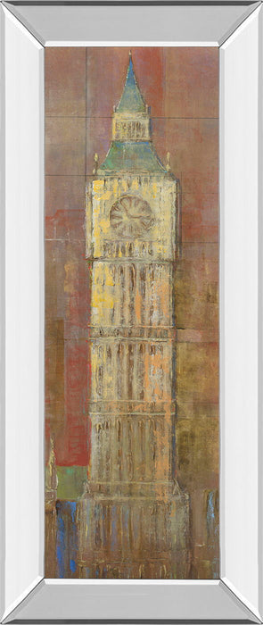 Big Ben By Longo - Mirror Framed Print Wall Art - Yellow