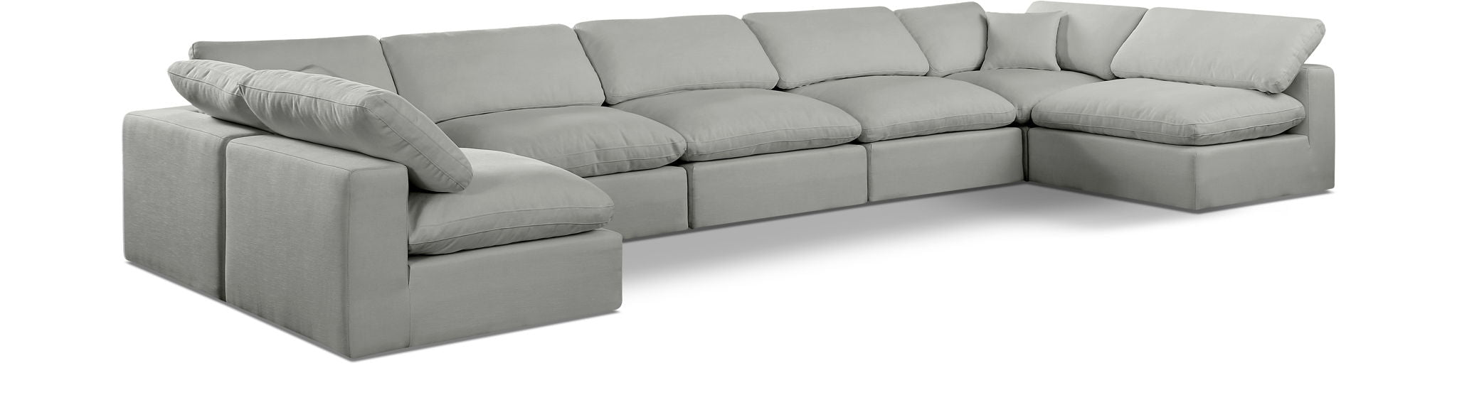 Comfy - 7 Piece Linen Modular Armless Sectional