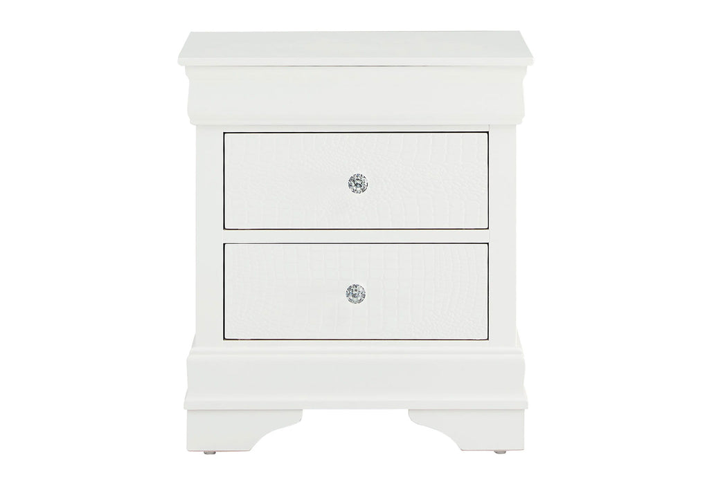 Pompei - Croc Nightstand - Metallic White