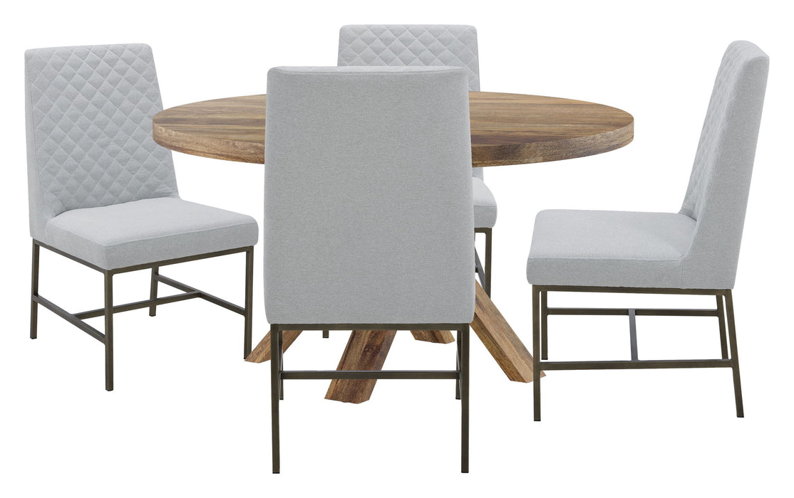 Crossings - Round Dining Table With 4 Upholstered Chairs