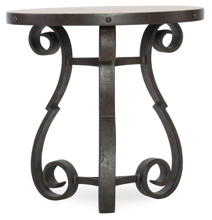 Hill Country - Luckenbach Metal And Stone End Table - Light Brown / Black