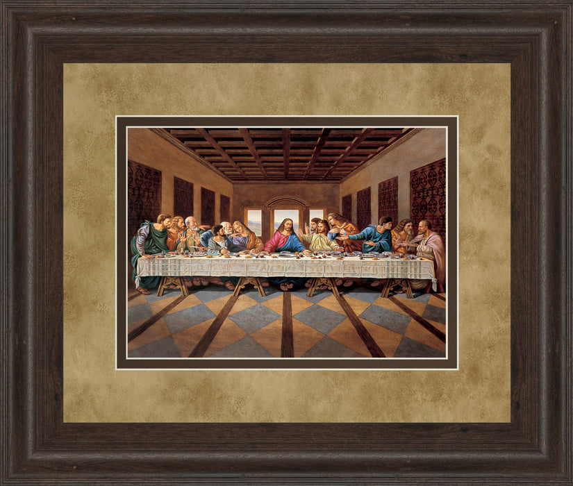 Last Supper - Framed Print Wall Art - Dark Brown