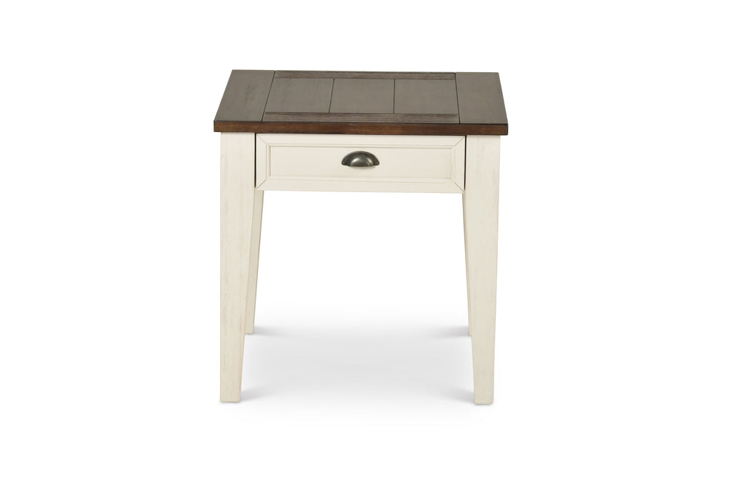 Cayla - End Table - Dark Oak / White