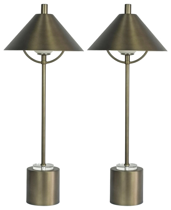 Crescent Mantle - 30 X 12 - Metal Buffet Lamp (Set of 2) - Matte Golden Bronze