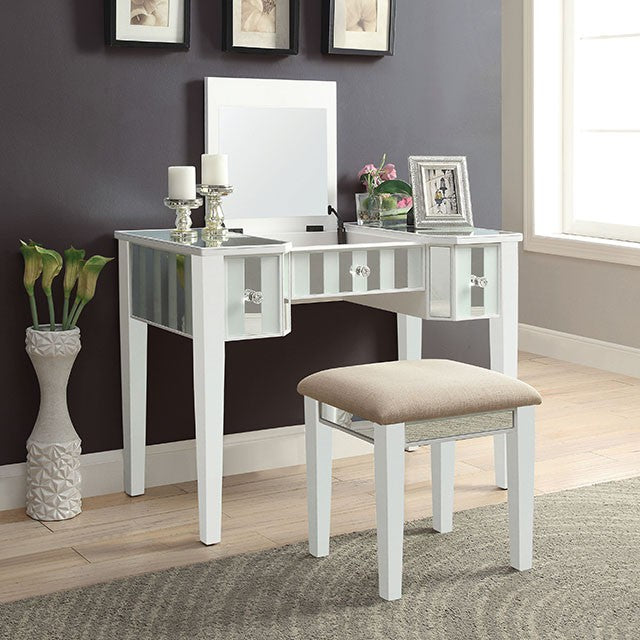 Joyce White Vanity w/ Stool image