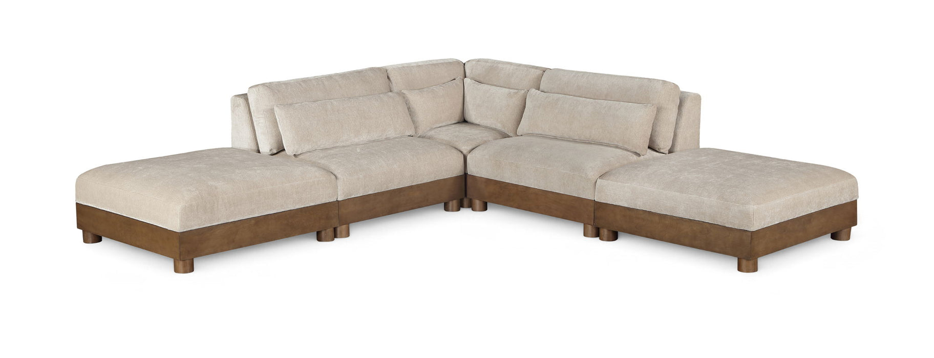 Turin - Chenille Fabric Upholstered Modular Sectional - Taupe