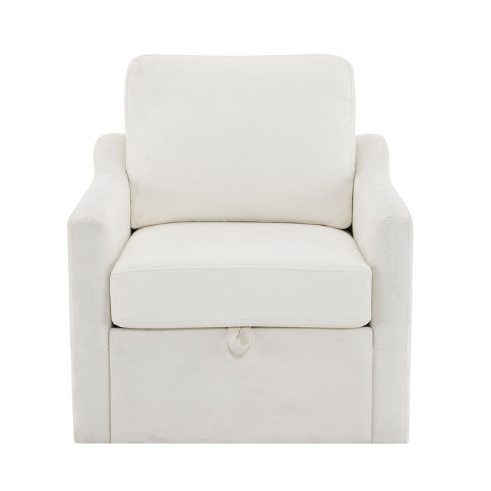Swivel Arm Chair With USB Type-C Charging And Book Pocket