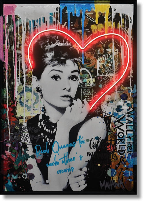 Radiant Muse Heart - 33" x 48" Framed Wall Art - Pink - Albert's Furniture (Wayne, MI)