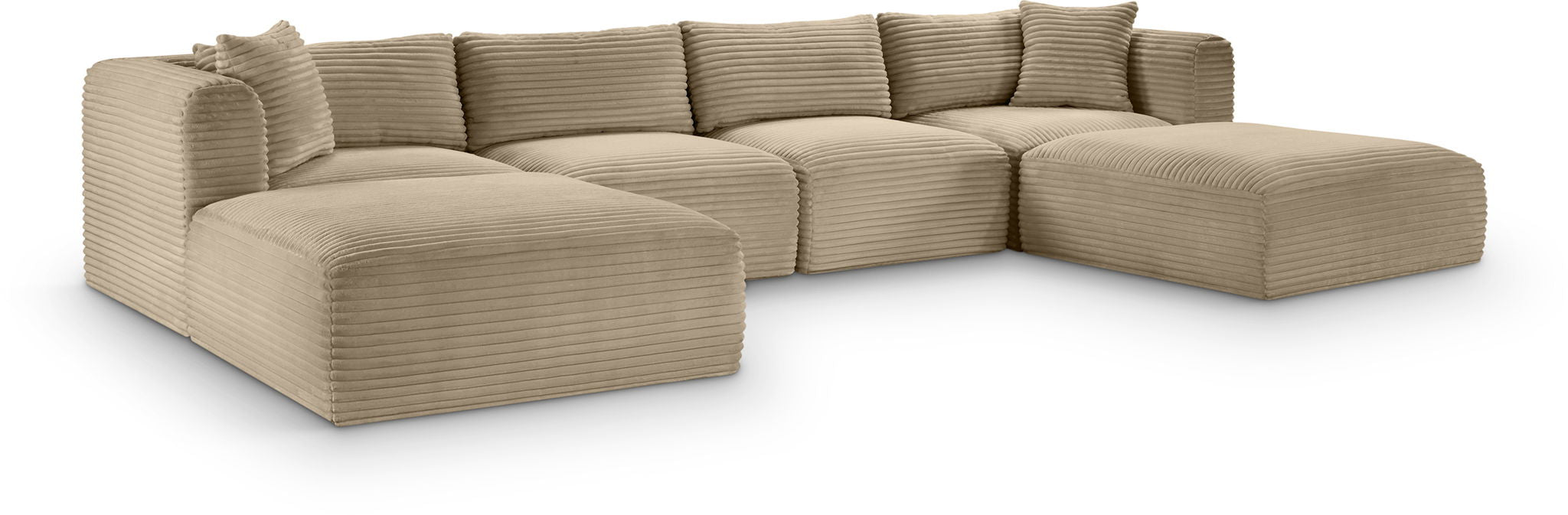 Shaggy - Fabric 6 Piece Modular Sectional With 2 Ottomans