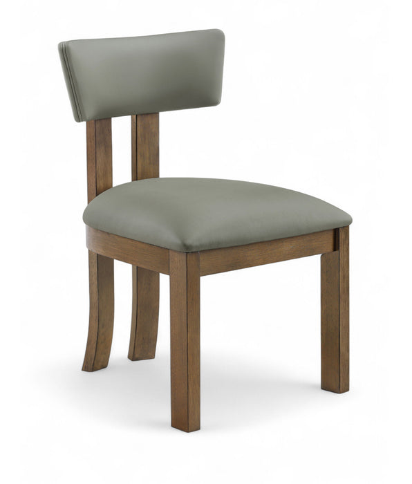 Lavrin - Vegan Leather Upholstered Dining Side Chair (Set of 2) - Walnut Base